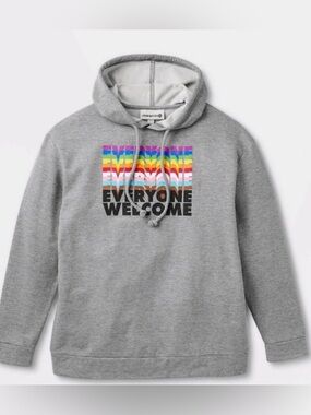 Pride Hoodie with 'EVERYONE WELCOME' Rainbow Graphic